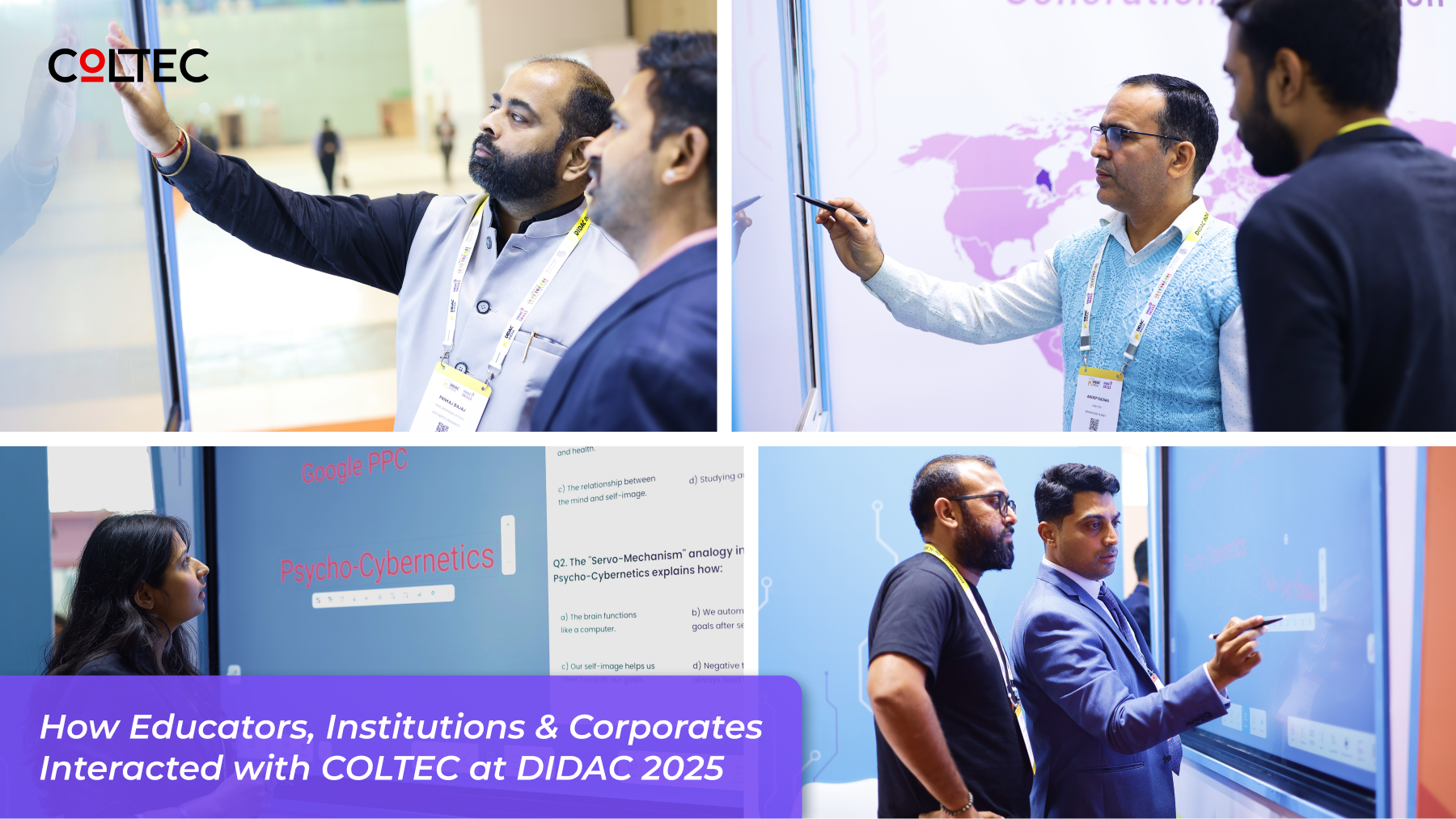 Teachers interacting with COLTEC Interactive Flat Panel during DIDAC 2025