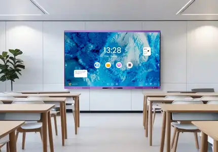 Intelligent classroom with COLTEC interactive flat panels, featuring Voice-AI and multimedia tools for modern teaching and learning.