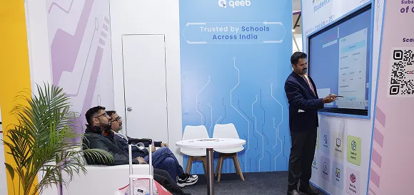 Perspective shot showing COLTEC stall integrated with surrounding aisles