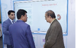 Close-up of interactive learning content being shown on COLTEC IFPD