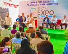 Coltec team receiving an award at Rifaa Expo 2024 hosted by the Rifaa Chamber of Commerce and Industry, Hyderabad, celebrating excellence in innovation and technology.